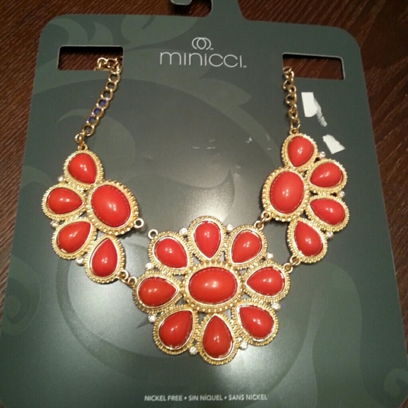 Red and gold statement necklace
