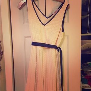 Vintage Dress with Leather Trim