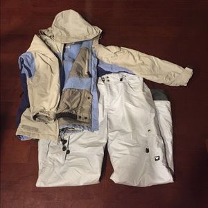 Columbia snow jacket with Roxy snow pants