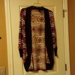 Aztec print cardigan
