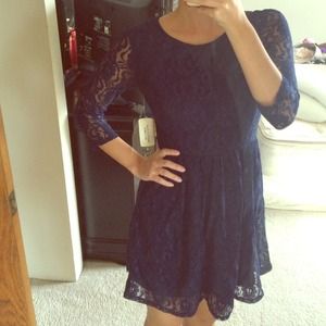 Forever 21 lace dress with sheer sleeves - NWT