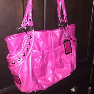 B. Makowsky waxed leather handbag in orchid