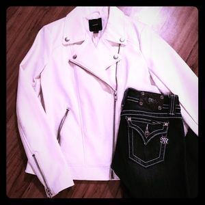 White faux leather jacket