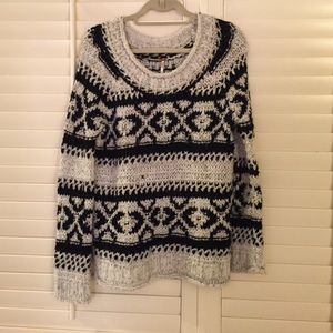 Free People Black and White Sweater