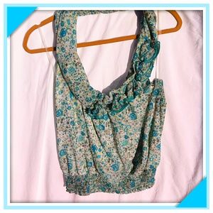 Floral Print Halter Blouse