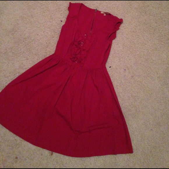 Red ruffle dress
