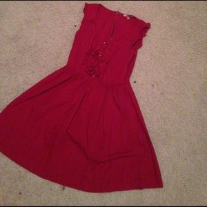 Red ruffle dress