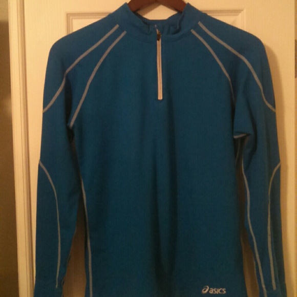Asics running long sleeve shirt - pretty teal