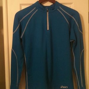 Asics running long sleeve shirt - pretty teal