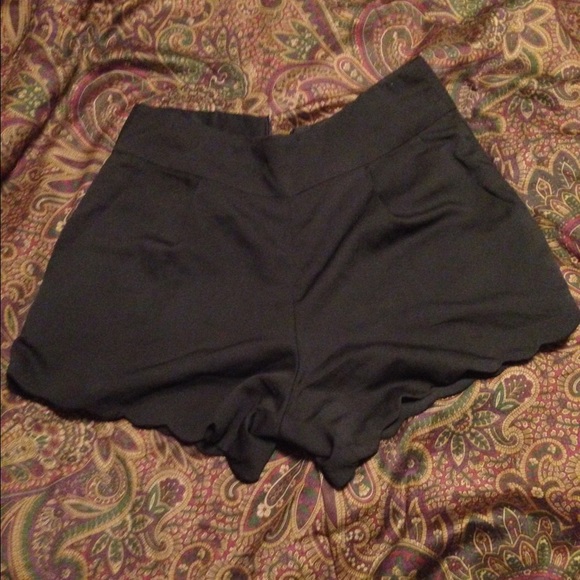 Black petal shorts.