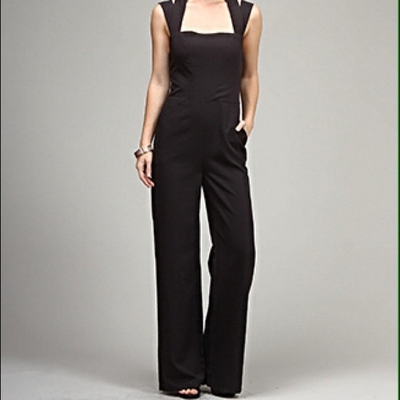 BLACK BACKLESS JUMPSUIT S - Picture 2 of 3