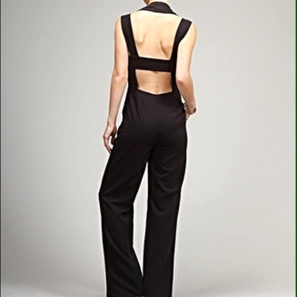 BLACK BACKLESS JUMPSUIT S - Picture 3 of 3