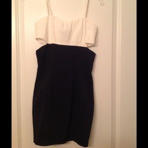 White and navy party dress