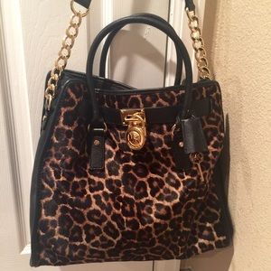 MK leopard calf Hamilton Satchel.. ❌HOLD❌