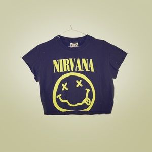 Nirvana smiley crop top