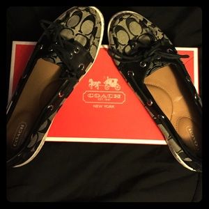 Black coach boat shoe