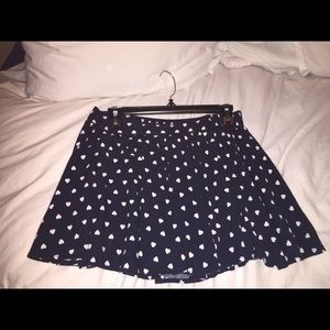 Navy blue & white heart skort