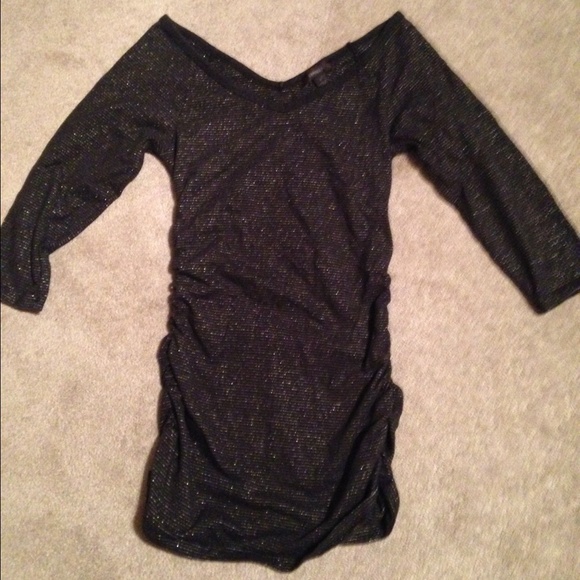 Express fitted black off the shoulder top