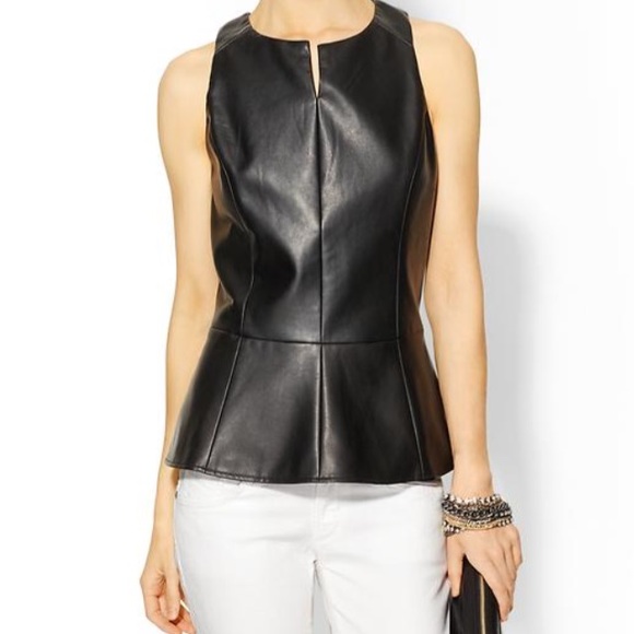 Tinley Road Black Vegan Peplum Top