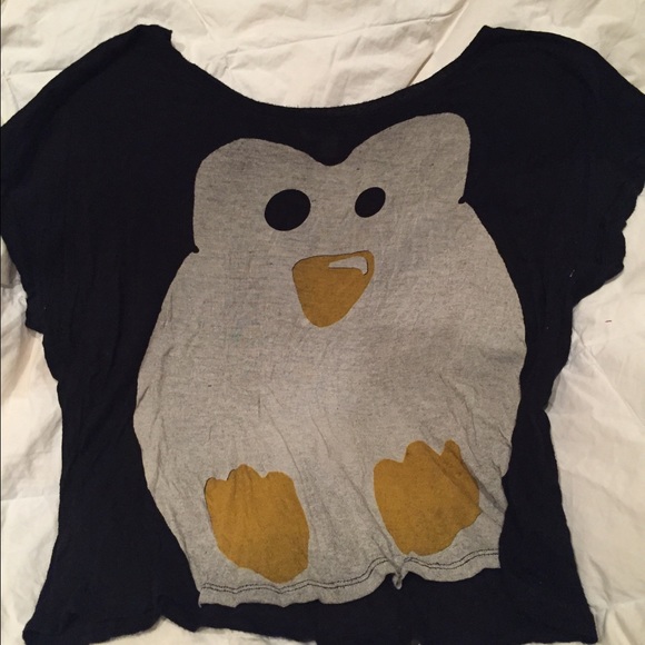 Slouchy Penguin Crop Top