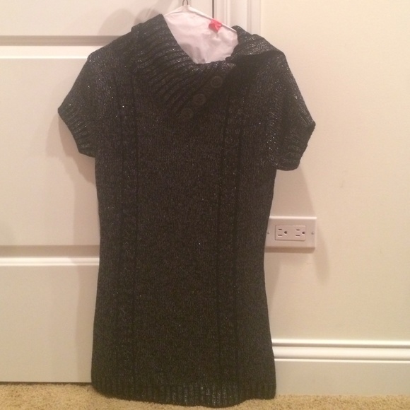 Black Glitter Sweater Dress