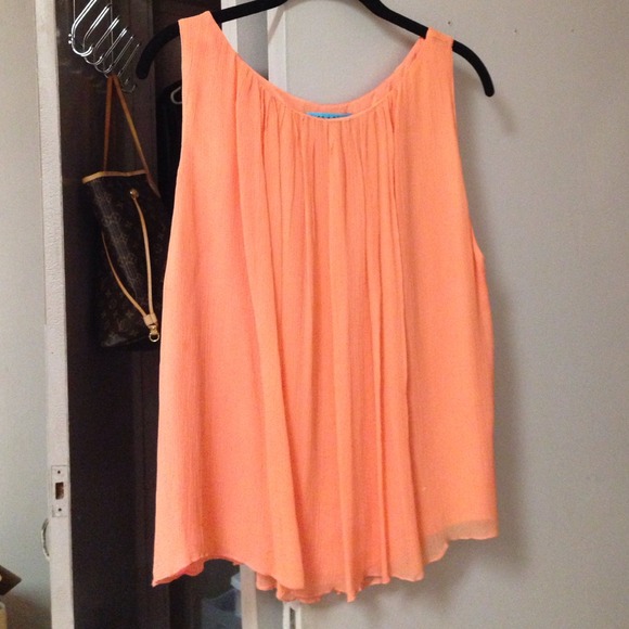 Alice + Olivia orange crepe blouse