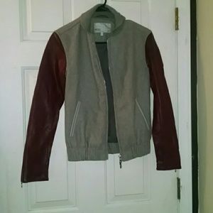 Never worn WESC sweater/leather jacket