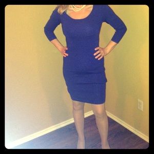 Rachel Roy stretchy blue metallic dress