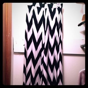 Black and white chevron pants