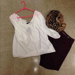 Francesca White Blouse w/ Bow Back