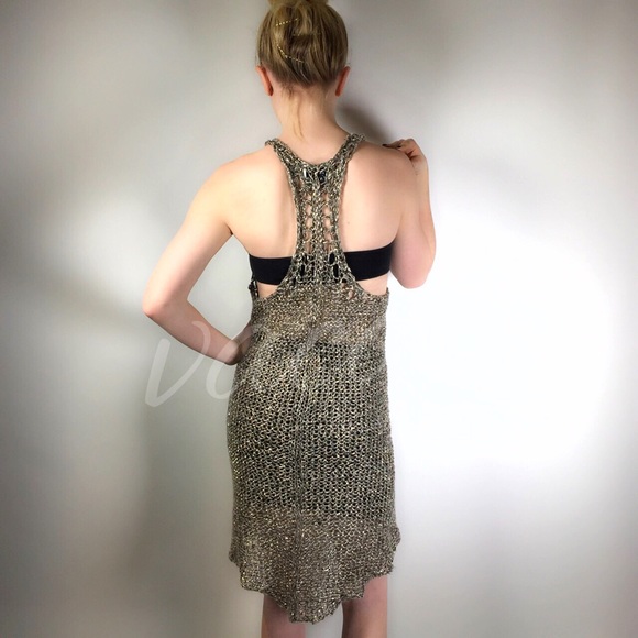 Skaist Taylor Metallic Crochet Chain Mail Dress - Picture 3 of 5