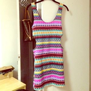 Cut Out Patterned Knitted Dress