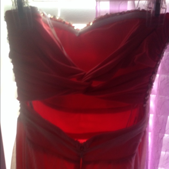 Coral glitter prom dress - Picture 3 of 4