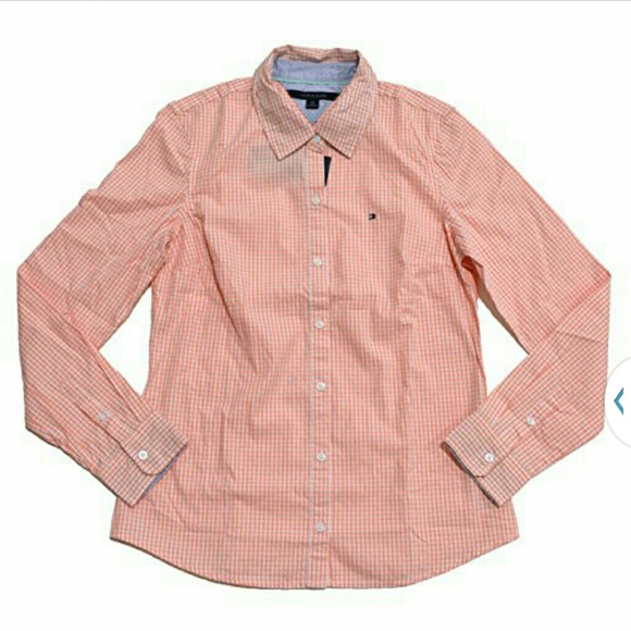 Tommy Hilfiger Tops - Tommy Hilifigur Coral Plaid shirt