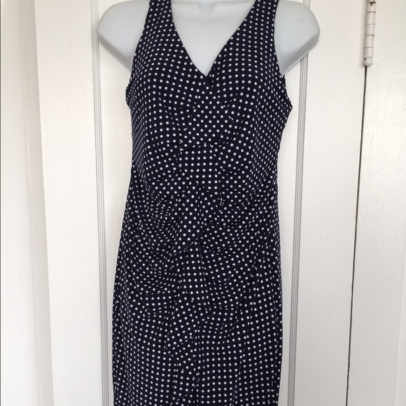 Navy Blue Polka Dots Dress Sz 8
