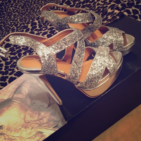 Silver Sparkly High Heels great for formal events!
