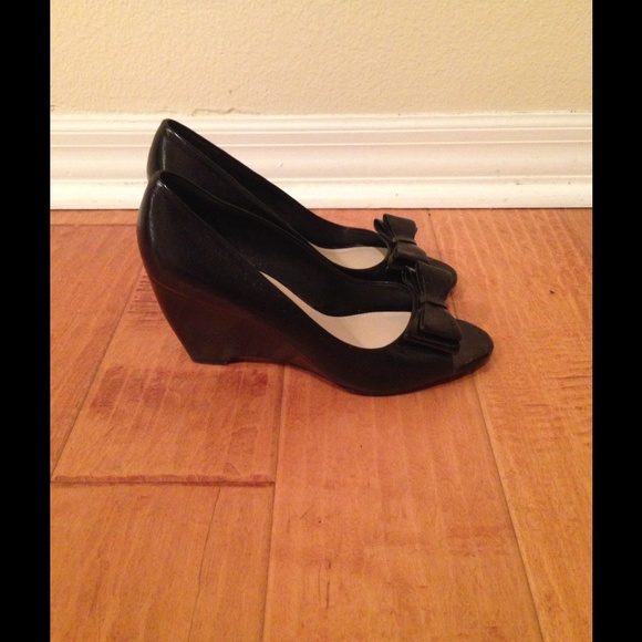 Sold Franco Sarto Peep Toe Wedge Shoes with Bow