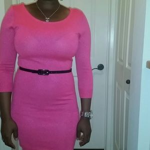 Pink sweater dress