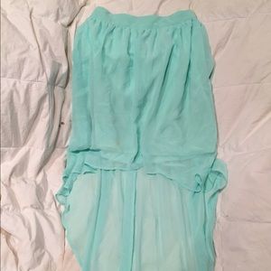 High Low Skirt in Mint Green