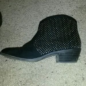 Black studded booties