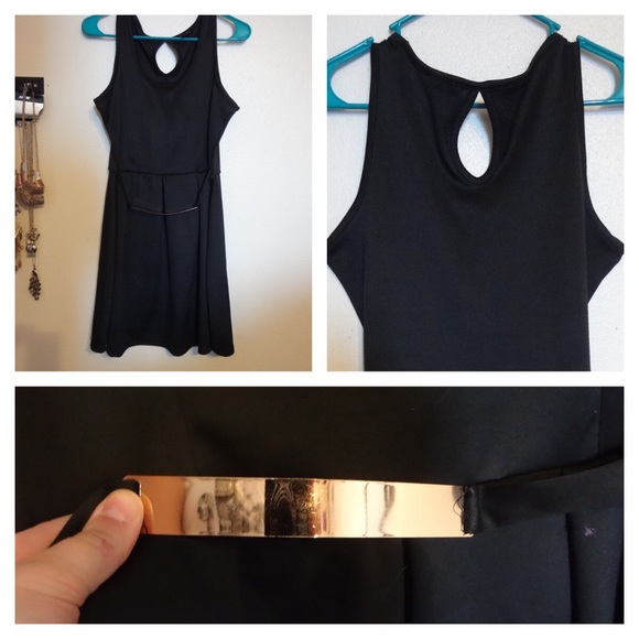 Black Dress with Gold Belt