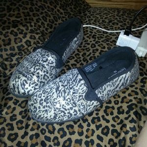 Sequin slip on shoes