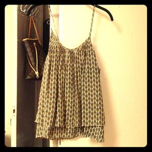 Joie Silk Flowy Owl Patterned Blouse