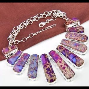 Purple Turquoise Silver Necklace