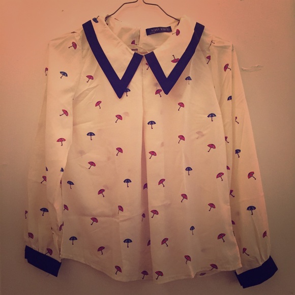 Collared umbrella print top