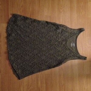 LANE BRYANT OLIVE GREEN LACE TOP