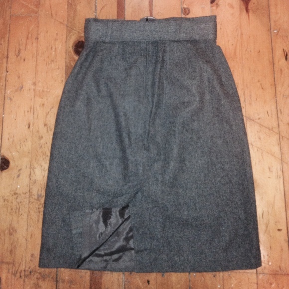 Gray High Waist Pencil Skirt - Picture 3 of 4