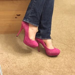 Hot Pink Bakers Pumps