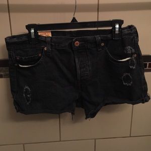 Levi's black faded Jean shorts