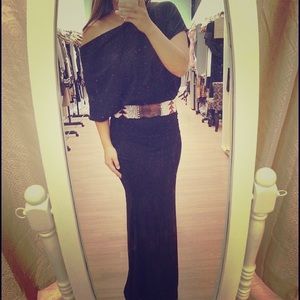 Off the shoulder long Black Dress